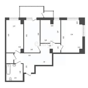 3-к квартира, вторичка, 73м2, 8/26 этаж