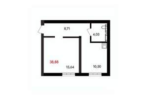 1-к квартира, вторичка, 39м2, 13/18 этаж