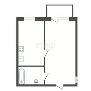 1-к квартира, вторичка, 33м2, 2/5 этаж