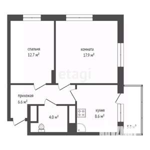 2-к квартира, сданный дом, 51м2, 4/24 этаж