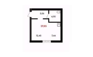 1-к квартира, вторичка, 30м2, 4/18 этаж