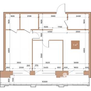 2-к квартира, строящийся дом, 65м2, 19/24 этаж
