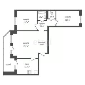 3-к квартира, вторичка, 94м2, 6/10 этаж