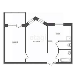 2-к квартира, вторичка, 41м2, 6/9 этаж