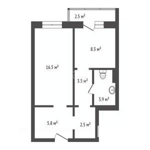 1-к квартира, вторичка, 42м2, 7/17 этаж