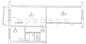 2-к квартира, вторичка, 46м2, 4/5 этаж