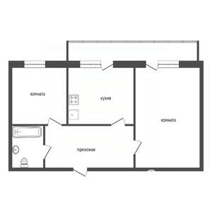 2-к квартира, вторичка, 53м2, 6/9 этаж