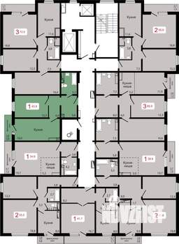 1-к квартира, строящийся дом, 44м2, 3/17 этаж