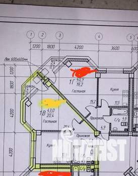 1-к квартира, вторичка, 43м2, 14/25 этаж