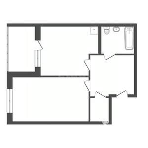 1-к квартира, сданный дом, 45м2, 3/8 этаж