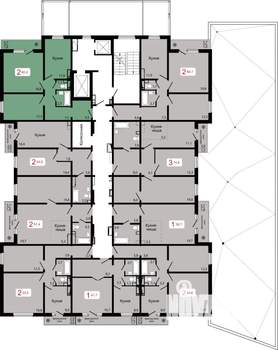 2-к квартира, строящийся дом, 60м2, 10/17 этаж