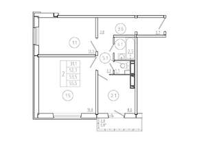 2-к квартира, вторичка, 54м2, 14/17 этаж