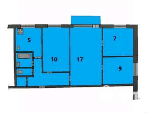 4-к квартира, вторичка, 62м2, 5/5 этаж