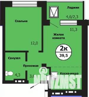 2-к квартира, строящийся дом, 40м2, 1/19 этаж