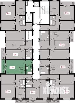 1-к квартира, строящийся дом, 35м2, 12/17 этаж