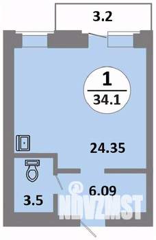 Студия квартира, строящийся дом, 34м2, 10/14 этаж