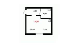 1-к квартира, вторичка, 30м2, 16/18 этаж