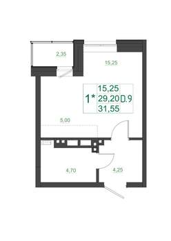 Студия квартира, вторичка, 32м2, 11/17 этаж