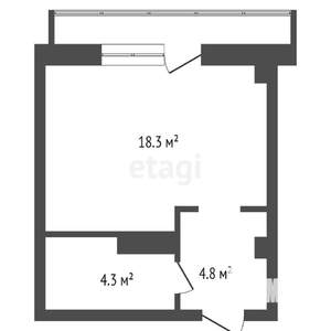 Студия квартира, вторичка, 28м2, 8/14 этаж