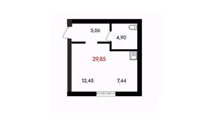 1-к квартира, вторичка, 30м2, 3/18 этаж