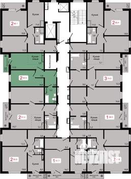 2-к квартира, строящийся дом, 45м2, 11/17 этаж
