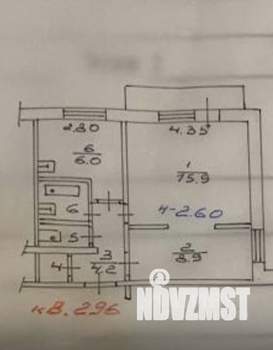 2-к квартира, вторичка, 41м2, 2/9 этаж