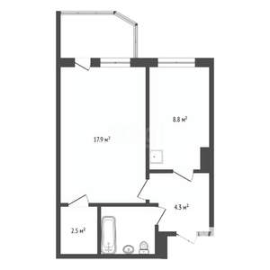 1-к квартира, вторичка, 37м2, 2/10 этаж