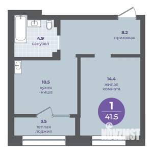 1-к квартира, вторичка, 38м2, 2/15 этаж