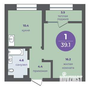 1-к квартира, вторичка, 36м2, 1/17 этаж