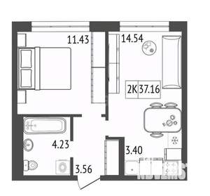 2-к квартира, вторичка, 37м2, 10/17 этаж