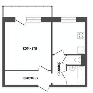1-к квартира, вторичка, 36м2, 4/10 этаж