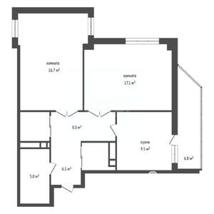2-к квартира, вторичка, 61м2, 11/17 этаж