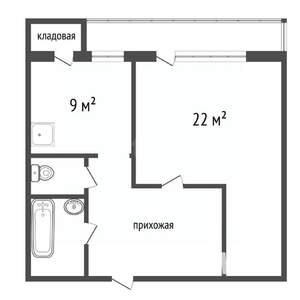 1-к квартира, вторичка, 48м2, 9/10 этаж