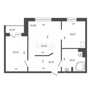 2-к квартира, вторичка, 53м2, 4/10 этаж