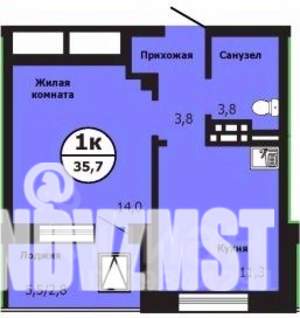 1-к квартира, вторичка, 36м2, 11/19 этаж