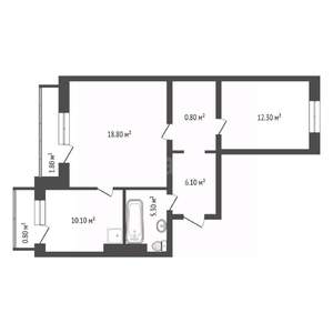2-к квартира, вторичка, 61м2, 2/17 этаж