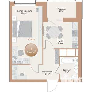 1-к квартира, вторичка, 41м2, 6/24 этаж