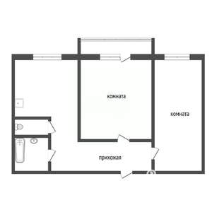 2-к квартира, вторичка, 53м2, 5/5 этаж