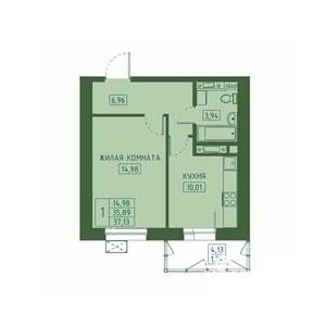 1-к квартира, вторичка, 37м2, 5/23 этаж