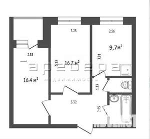 2-к квартира, вторичка, 53м2, 5/9 этаж