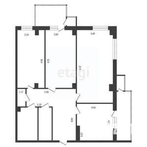 3-к квартира, вторичка, 99м2, 2/20 этаж