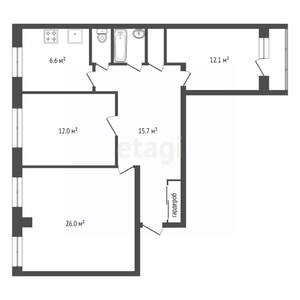 3-к квартира, вторичка, 78м2, 4/9 этаж