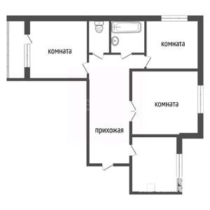 3-к квартира, вторичка, 63м2, 9/10 этаж