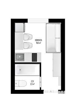 Студия квартира, вторичка, 12м2, 6/9 этаж