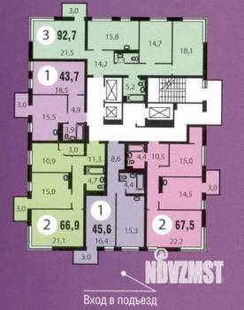 2-к квартира, вторичка, 67м2, 3/26 этаж
