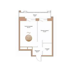 1-к квартира, вторичка, 37м2, 7/24 этаж