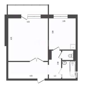 1-к квартира, вторичка, 40м2, 11/14 этаж