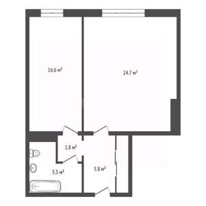 2-к квартира, вторичка, 54м2, 14/17 этаж