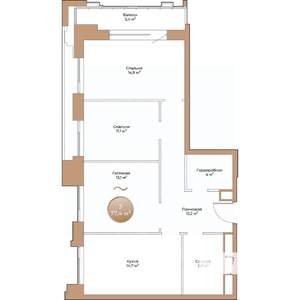 3-к квартира, вторичка, 77м2, 4/24 этаж