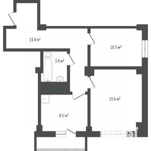 2-к квартира, вторичка, 54м2, 16/26 этаж